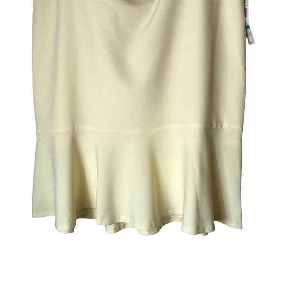 Black Label by Evan Picone Womens Yellow A Line Skirt Flounce Hem Size 16 New - Picture 4 of 5